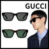 【GUCCI】スクエア サングラス 低めのノーズブリッジ フィット