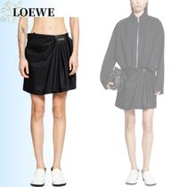 ◆25SS◆【LOEWE】コットン&シルク*ドレープ*ミニスカート