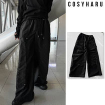 【COSYHARU】Double Knee Nylon Carpender Wide Pants