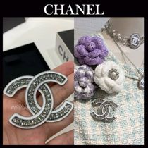 シンプル☆キラキラロゴ【CHANEL】シャネル  CCマーク ブローチ