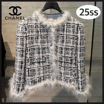 【お洒落さん必見★】CHANEL 25SS フェザー  ツイードジャケット