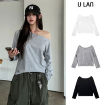 【U LAN】Rabbit Basic Cotton Off Shoulder Long Sleeve