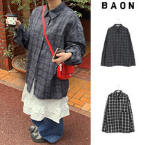 【BAON】25SS★ [BAONHAUS] Momu Vintage Check Pocket Boxy SH