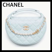 上品可愛い【CHANEL】25S パールチェーン ラウンド バッグ