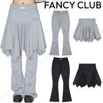 ＊韓国＊[FANCY CLUB]UNBALANCE SKIRT LAYERED PINTUCK PANTS 2C