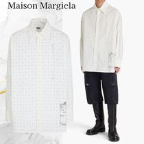 Maison Margiela☆コットンポプリン プリント入り ドット シャツ