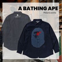 【A BATHING APE】STA APE HEAD RELAXED FIT DENIM L/S SHIRTS