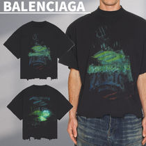 関税込【BALENCIAGA】クロップTシャツ Faded Washed Black