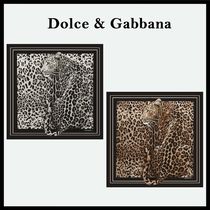 Dolce &Gabbana直営店 ヒョウ柄シルクツイルスカーフ（90x90）