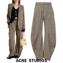 【Acne Studios】チェック柄ミッドライズバレルレッグパンツ