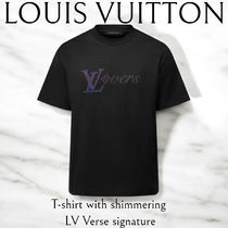 新メンズ*LV*Vers シグネチャー Tシャツ ブラック 半袖 虹色ロゴ