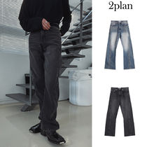 【2plan】Deca two-line flare denim pants