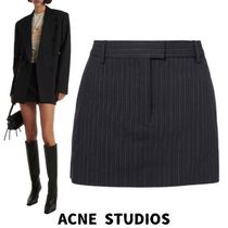 【Acne Studios】チョークストライプウールコットンミニスカート