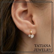 【TATIANA】(Silver925) Crystal Pair Hoop Earrings ピアス