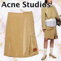 【Acne Studios】ベージュ ツイル ミディアムスカート