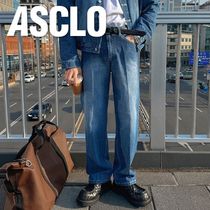 ASCLO Western Semi Wide Denim Pants (Blue)