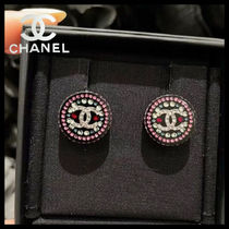 【煌くカラー♪】CHANEL  CCロゴ サークル ピアス