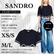 ＊人気＊ SANDRO 　ラインストーンクロップドTシャツ
