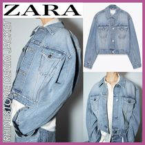 送関込み★ZARA/ザラ★ラインストーン オーバーデニムジャケット