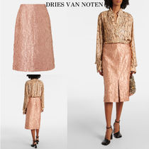 新作*DRIES VAN NOTEN* Lame ミディスカート ジャガード