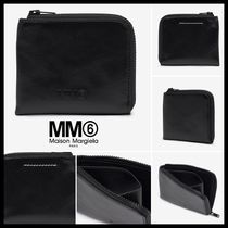 【MM6 Maison Margiela】Logo Zip Around Wallet BLACK