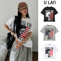 【U LAN】Land semi-crop over short sleeves