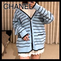 【清潔感のあるボーダー♪】CHANEL カーディガン ボーダー