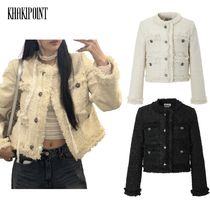 ★KHAKIPOINT★ 【送料0/関税0】Antique Crop Tweed Jacket 2色