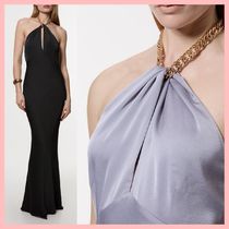 日本未入荷★Karen Millen サテンチェーンネックマキシドレス