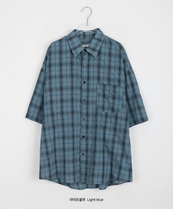 BAON シャツ 【BAON】[unisex] Ototo Over Check Short Sleeve Shirt(16)