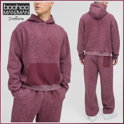 boohoo セットアップ boohoo BOXY WASHED フェイク ポケット トラックスーツ