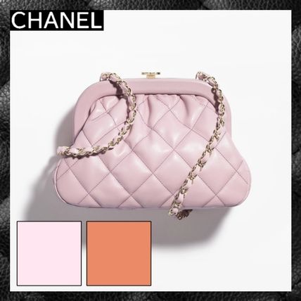 CHANEL ショルダーバッグ・ポシェット ☆24aw 大人可愛いがま口☆ CHANEL クラッチ バッグ ２色展開