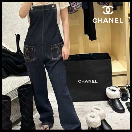 CHANEL オールインワン・サロペット 【CHANEL】ジャンプスーツ Washed Out Denim  Dark Blue