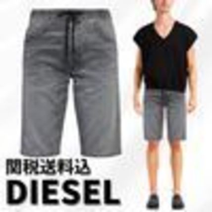 DIESEL デニム・ジーパン 関税送料込【DIESEL】デニムショートパンツ☆グレー 無地 ロゴ(2)