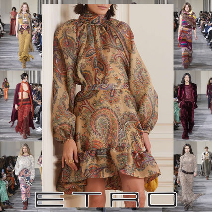 ETRO ミニスカート ETRO アシンメトリー ペイズリー スカート ベージュ