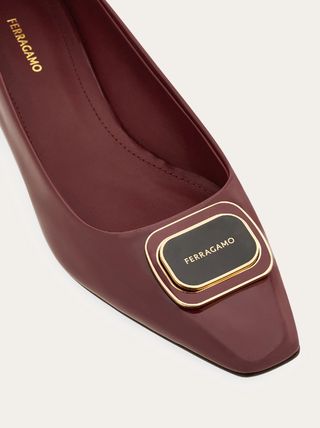 FERRAGAMO パンプス フェラガモ◆直営 オーナメント パンプス 2色 パテントレザー(8)