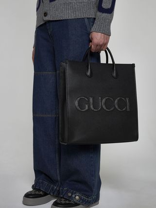 GUCCI トートバッグ ◆グッチ◆メンズ◆ミディアムトートバッグ◆レザー◆ブラック◆(3)