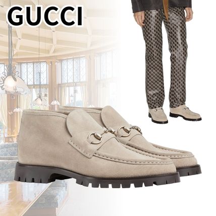 GUCCI ブーツ GUCCI*足元のエレガンス*ホースビット付きメンズアンクルブーツ