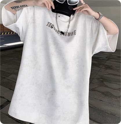 Tシャツ・カットソー メンズデザインTシャツ グリッター メタルロゴ 韓国系 2色 g3111(16)