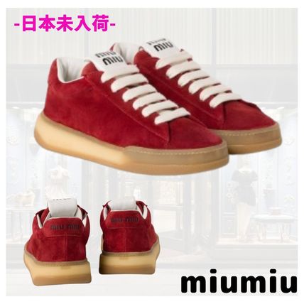 MiuMiu スニーカー 【直営店】MiuMiu ウォッシュドスエードスニーカー