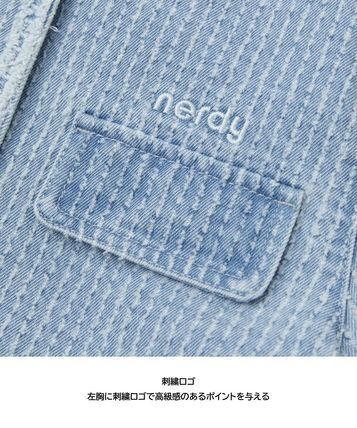 NERDY ジャケット [25SS] NERDY★WOMEN'S DENIM TWEED JACKET★ツイードジャケット(4)