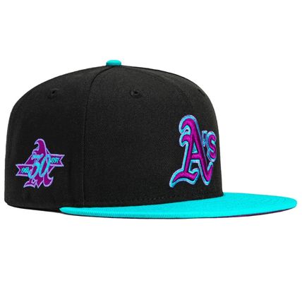 New Era キャップ 【US限定】NEW ERA 59FIFTY Oakland Athletics Black Purple(2)