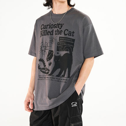 Odd Studio Tシャツ・カットソー 24SS★ODD STUDIO★Kitchee Cat Graphic Oversized Fit T-Shirt(10)