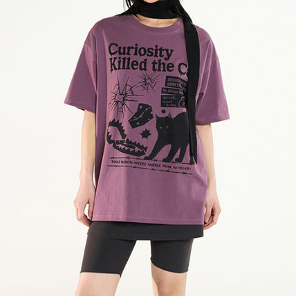 Odd Studio Tシャツ・カットソー 24SS★ODD STUDIO★Kitchee Cat Graphic Oversized Fit T-Shirt(11)