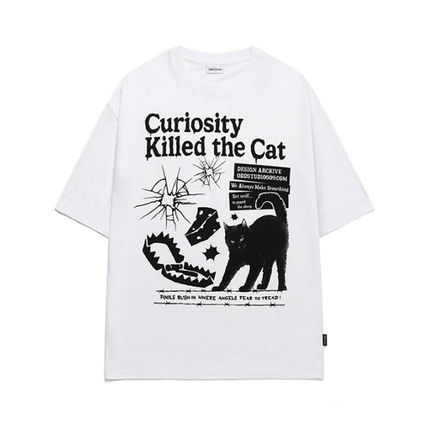 Odd Studio Tシャツ・カットソー 24SS★ODD STUDIO★Kitchee Cat Graphic Oversized Fit T-Shirt(15)