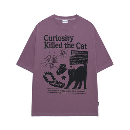 Odd Studio Tシャツ・カットソー 24SS★ODD STUDIO★Kitchee Cat Graphic Oversized Fit T-Shirt(19)