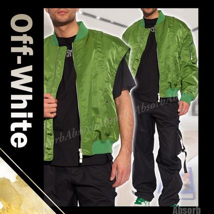 Off-White ジャケットその他 【24SS NEW】Off-White_men / 2way ボンバー ジャケット / Green