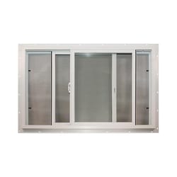 Duo-Corp Agriclass Double Slide Vinyl Utility Window White Glass/Vinyl Window 23-1/2 in. W X 23-1/2