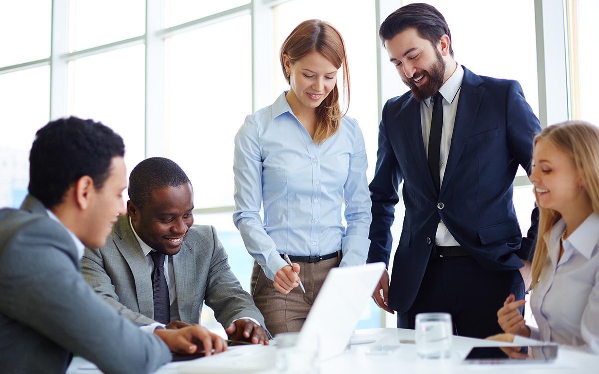 Team meeting in a modern office