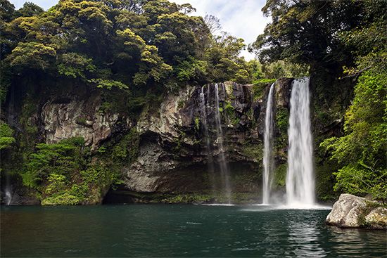 waterfall on Cheju Island, South Korea